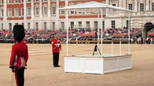 the bbc has collaborated with visualise to provide a unique queen eye view of trooping the colour