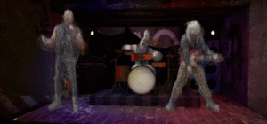 Point cloud punk band playing their stop frame animation loop