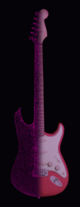 Photoscan of guitar mixed between 3d mesh and photoscan