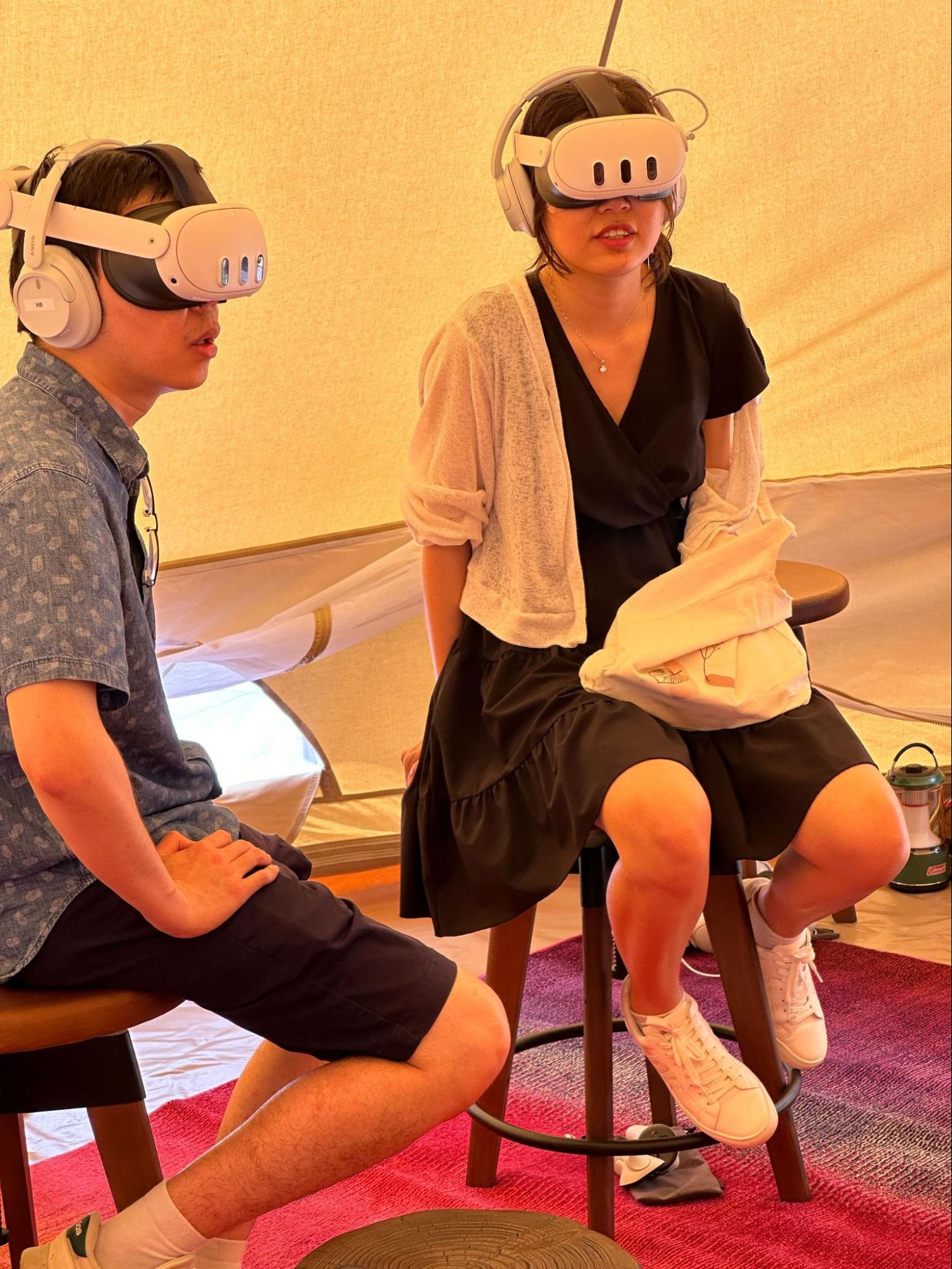 People travelling in VR